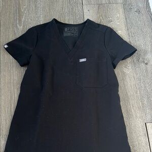 FIGS Black Catarina Scrub Top